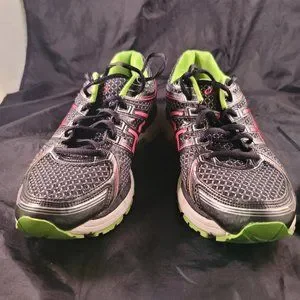 Asics Shoes Asics Gel Kayano Black Pink Green Running Shoes
